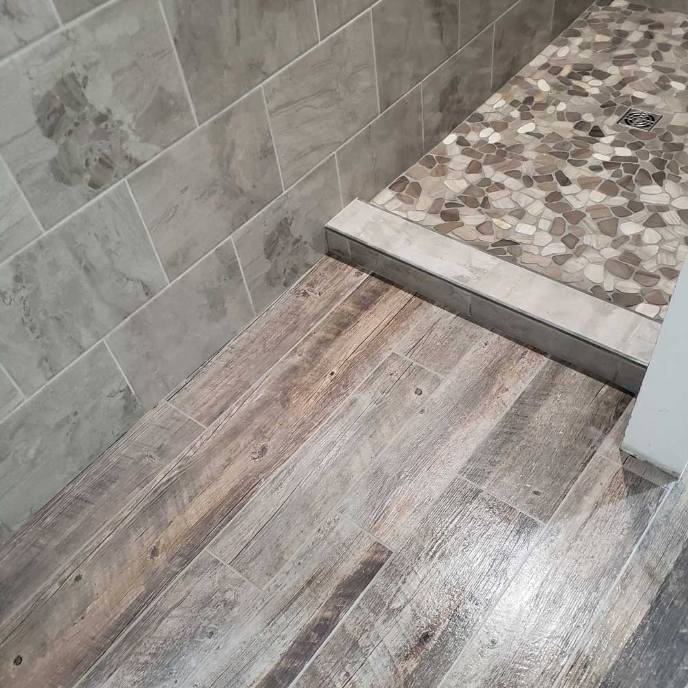 Custom Floor Tile and Walk-in Shower Custom Floor Tile and Walk-in Shower