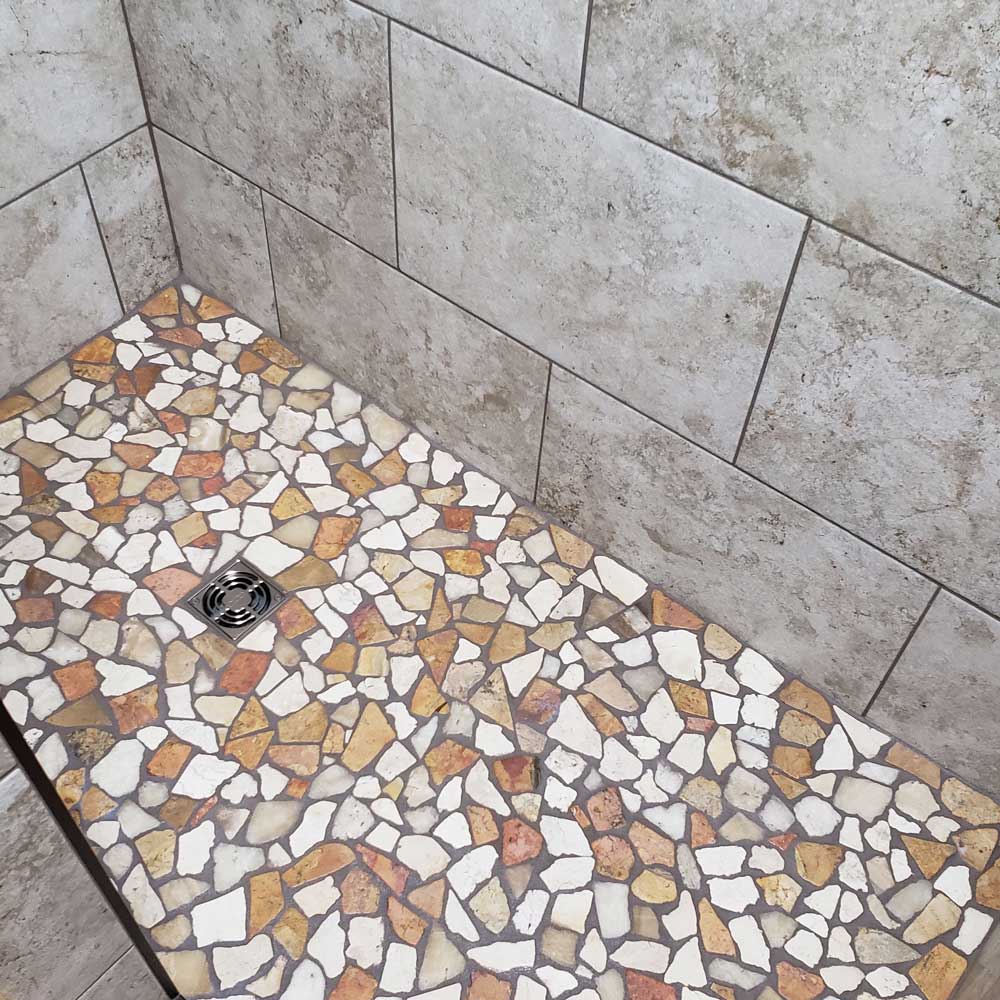 Custom Mosaic Tile Walk-in Shower Custom Mosaic Tile Walk-in Shower