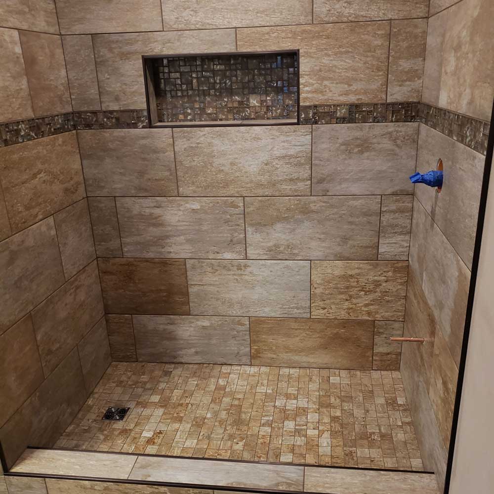 Custom Tile Walk-in Shower Custom Tile Walk-in Shower